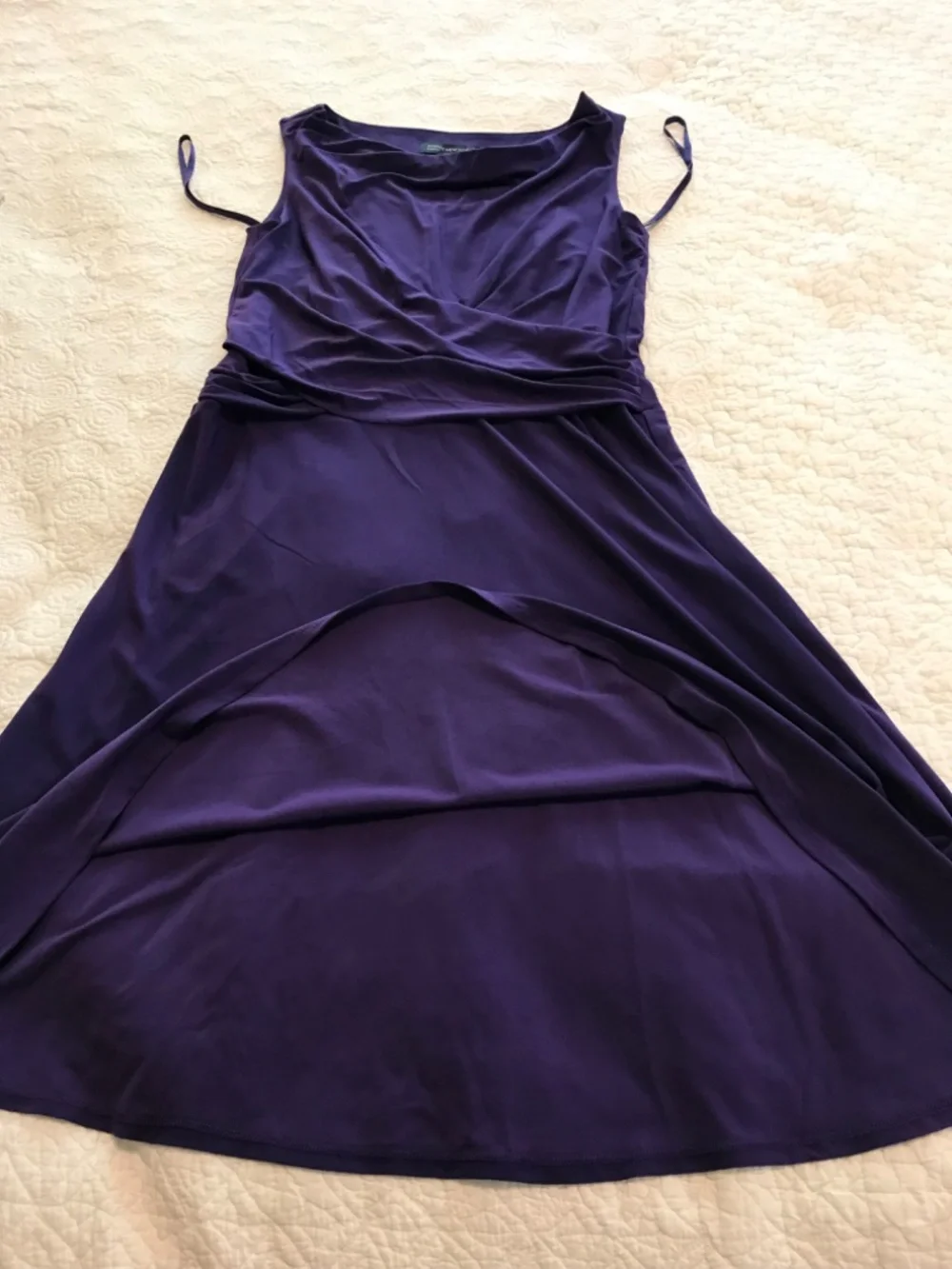 Jones NY sleeveless cowl neck purple midi length slip on dress (6) - Picture 11 of 15